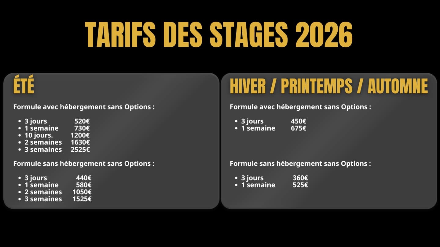 TARIFS STAGES FOOTBALL tarifs stages football